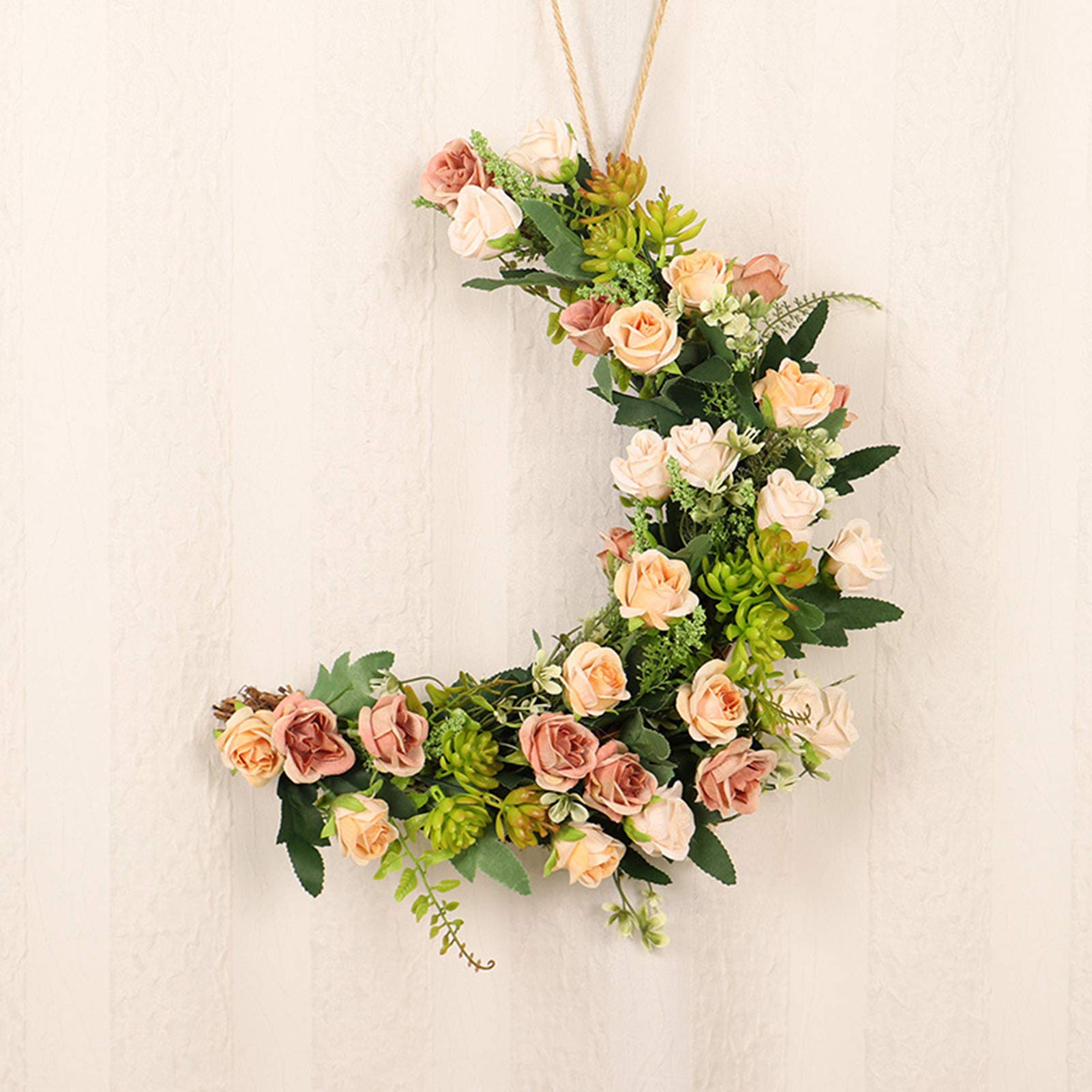 LIU- Mondform Simulation Rose Saftig Blumenkranz Ornamente Für Zuhause Haustür Wand Fenster Hochzeit Urlaub Party Dekor