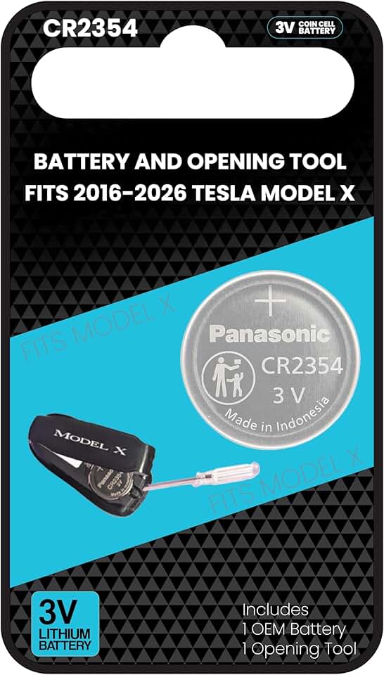 Tesla Model X Key Fob Battery Replacement Original OEM CR2354 (with Opening Tool Included)