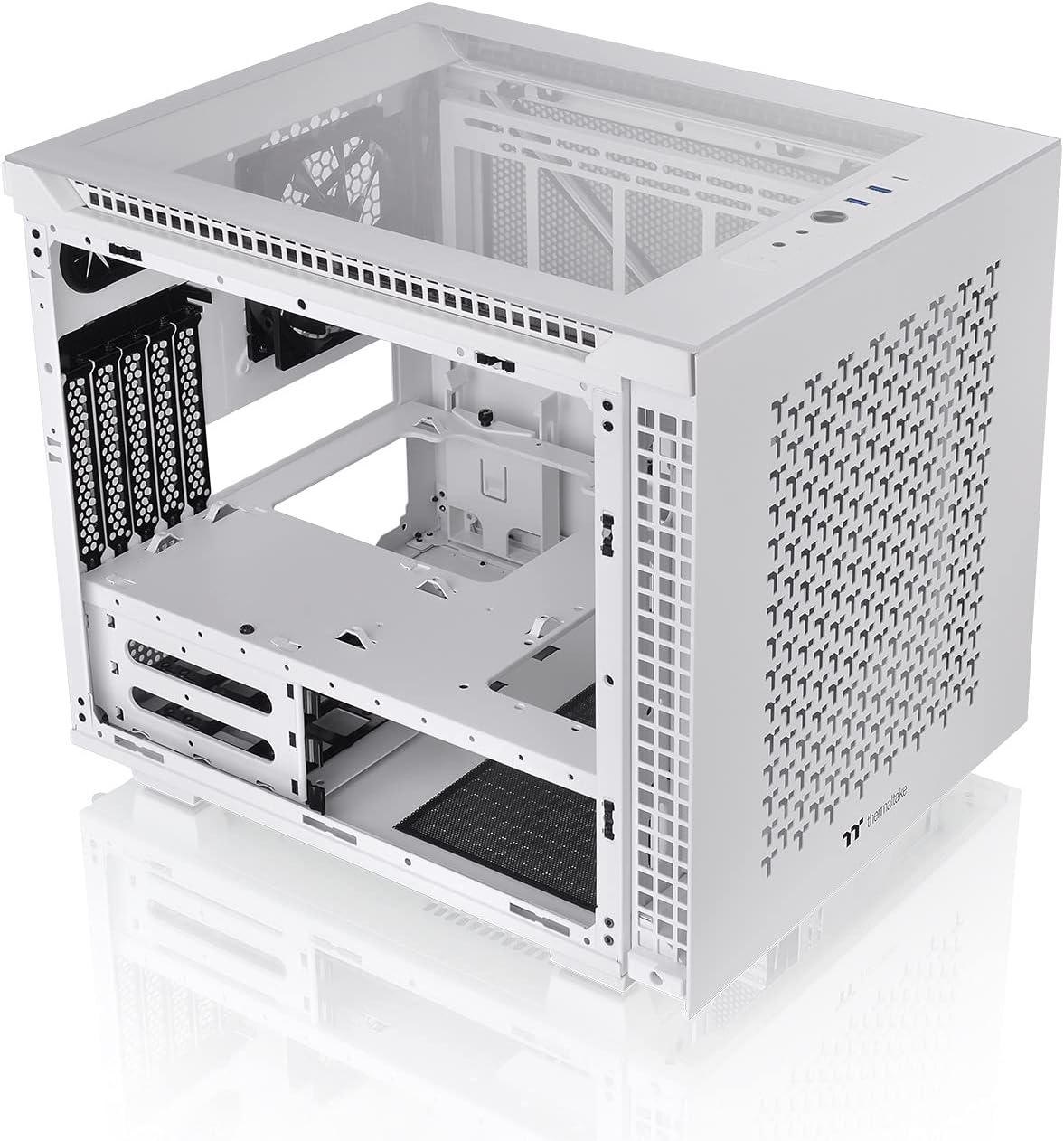 Thermaltake Divider 200 TG Air Snow/Micro ATX Case/PC Case/Tempered Glass/White