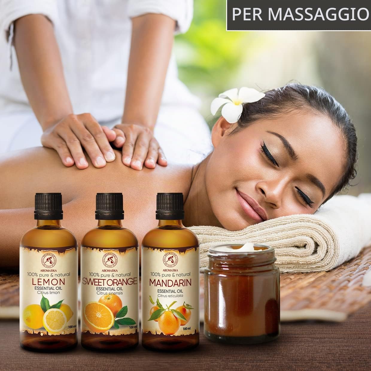 Olio Essenziale Set 3x100ml - Oli Aromaterapici - Limone - Arancia - Mandarino - Kit Set 3 Oli Essenziali per Diffusori - Bruciaolio - Umidificatore - Aromaterapia Olio Essenziale