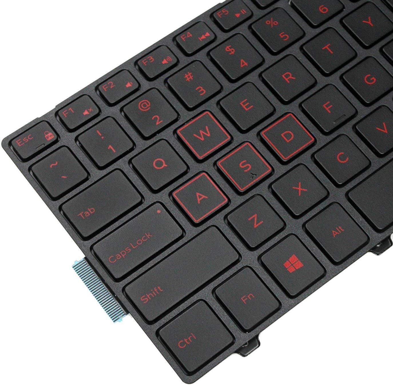 AUTENS Replacement Keyboard for Dell Inspiron or Vostro 3541 3542 3543 3545 3546 3547 3548 3549 3551 3552 3553 3558 3559 3561 3562 3565 3567 3568 3572 3573 3576 3578 Laptop (Red Backlight)