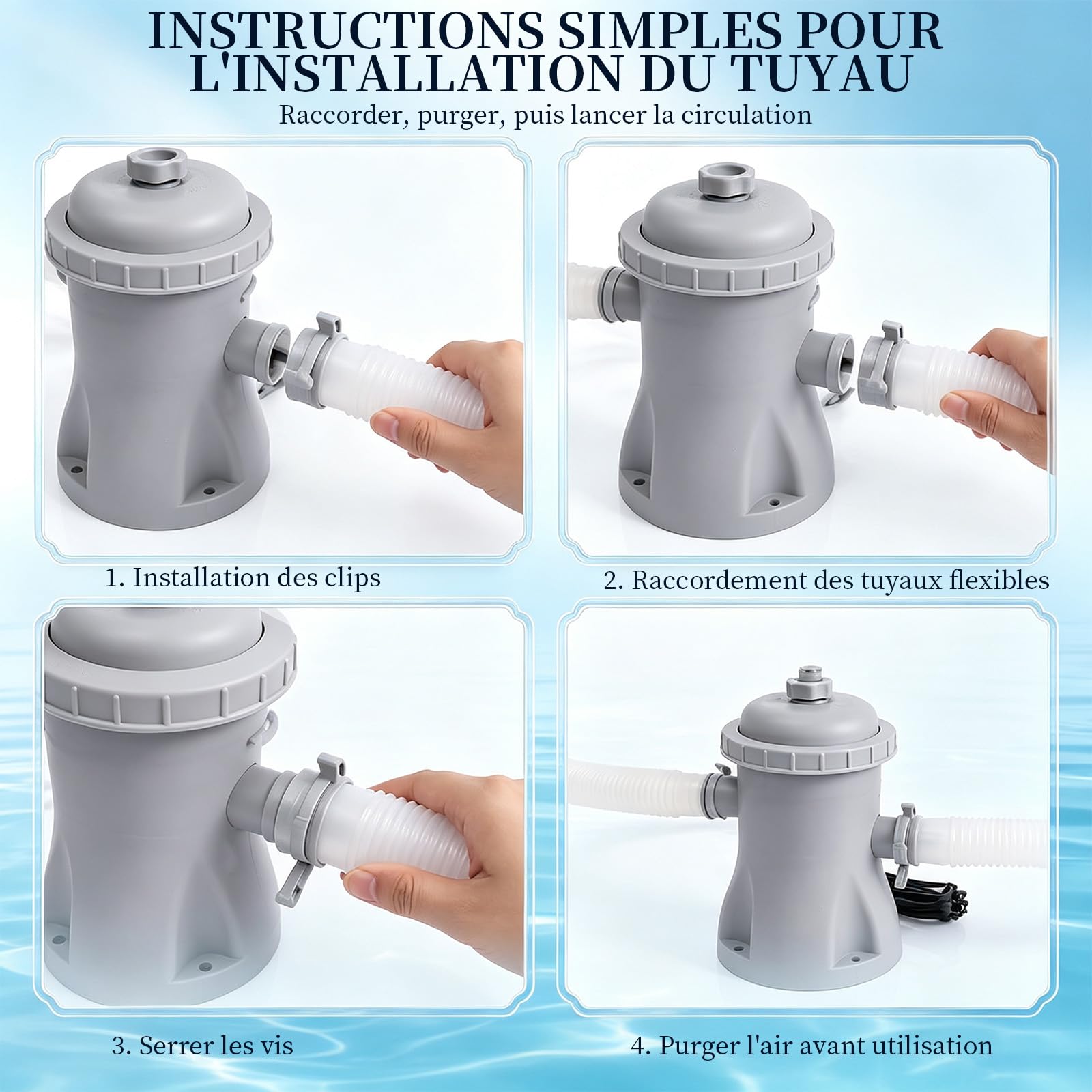 Pompe Piscine, Pompe Filtration Piscine Hors Sol 330 GPH