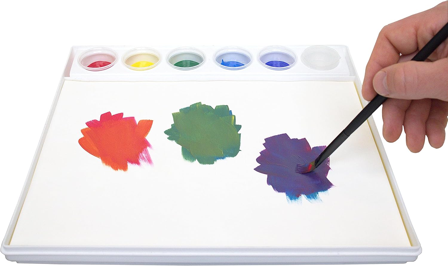 Masterson Sta-Wet Painter's Pal with Airtight Lid, 13 X 12 X 1.5 inches, Includes Solvent Cup, 5 Paint Cups & Brush Storage (912)