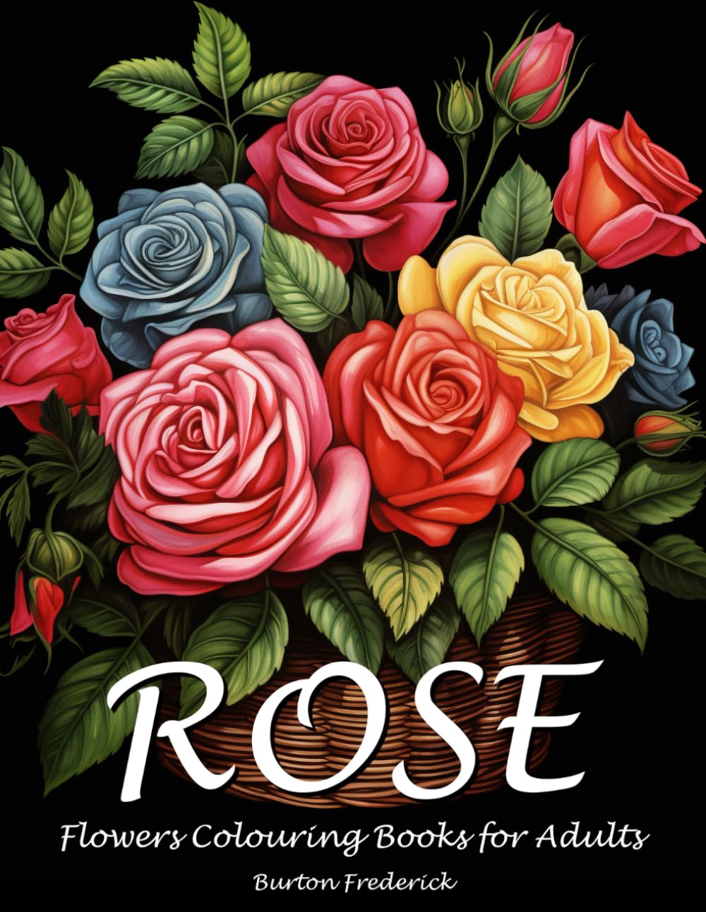 Rose Flowers: Colouring Books for Adults - Relaxing with 50 Beautiful Rose Illustrations