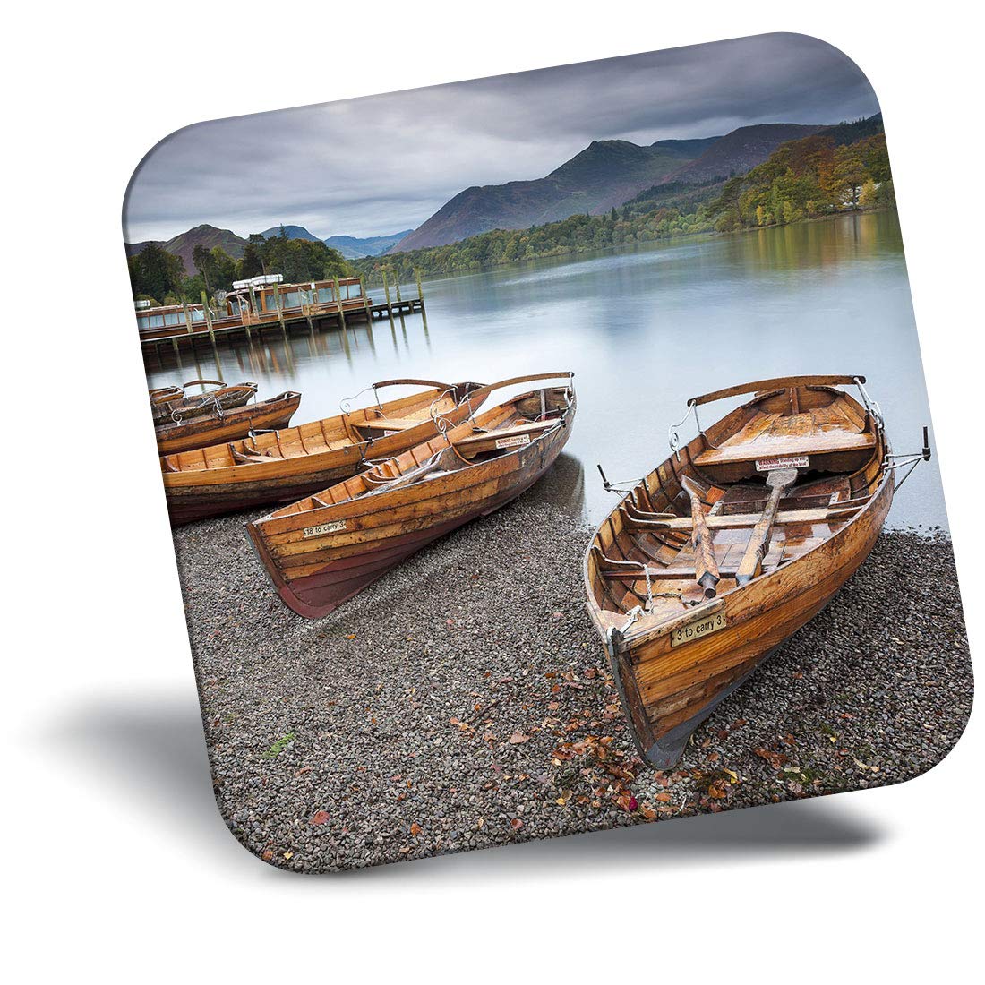 Destination Vinyl Ltd Multicolor Fridge Magnet - Keswick Lake District England Boats 14249
