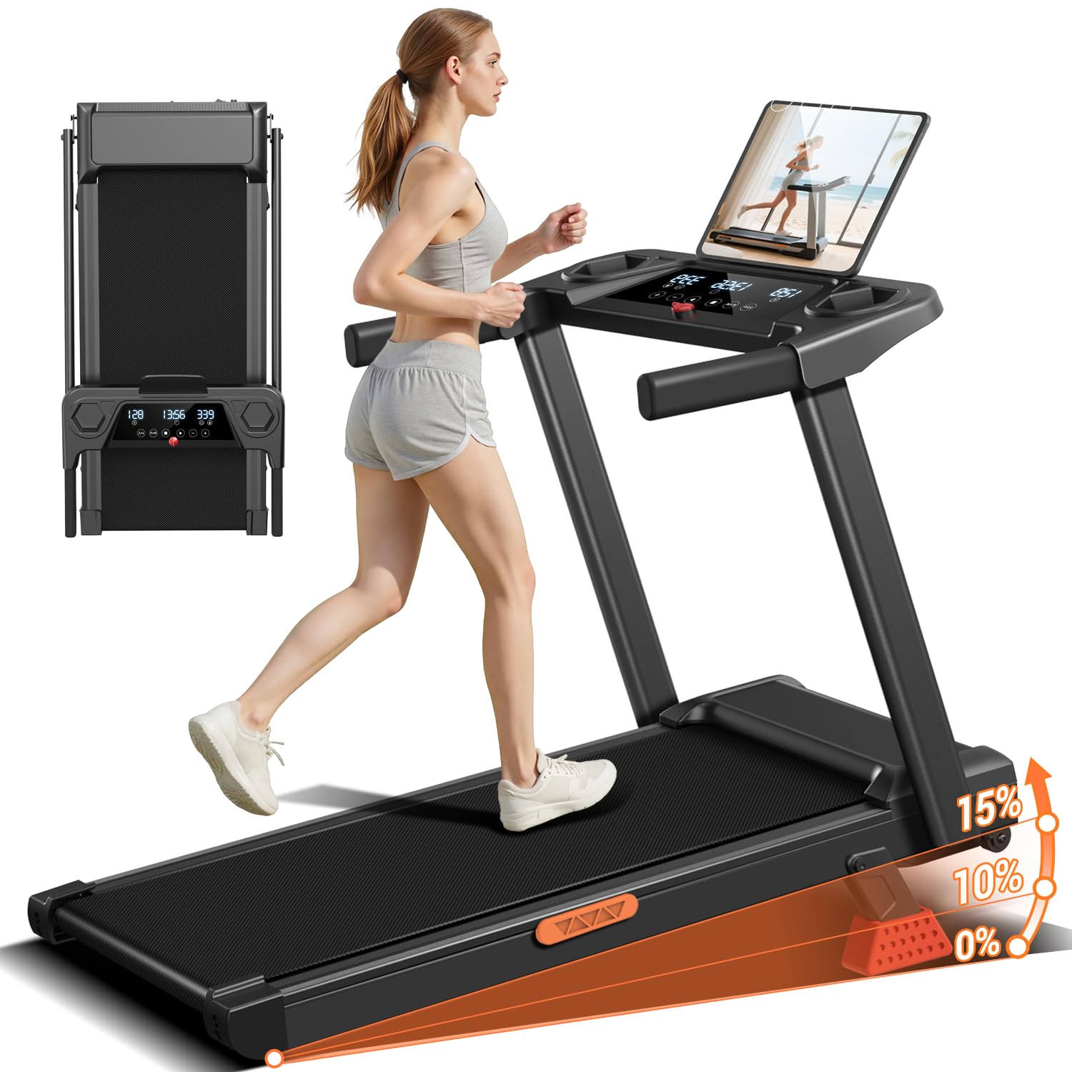Tapis Roulant Pieghevole Wenoker Sotto Scrivania - Inclinazione 10%, 1-12 Km/h Con LED
