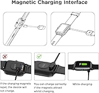 Vista 4 de Compatible con el cargador de reloj inteligente LIGE I9M, cable de carga USB magnético Lamshaw de repuesto compatible con reloj LIGE I9M de 1.3