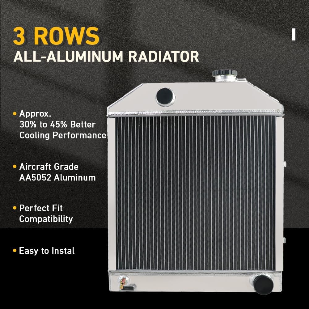 C7NN8005H Radiator for Ford/New Holland 2000 2600 3000 3400 3500 3600 4000 4100 4110 4140 4600, 3 Row Tractor Radiators