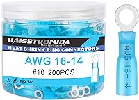 Vista 19 de haisstronica - 150 conectores de anillo termorretráctil de 3/8 pulgadas, conectores de alambre de grado marino azul AWG 16-14, conectores de anillo