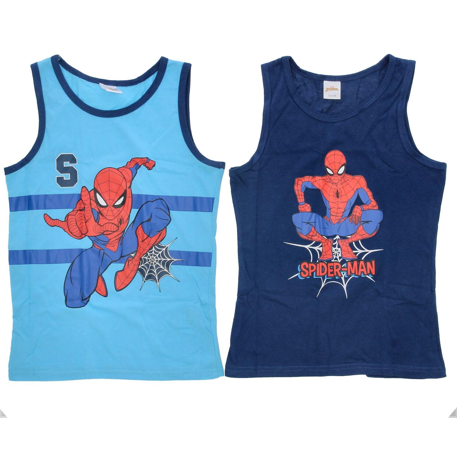 Marvel Spiderman Canottiera intima per ragazzi – Canottiera intima estiva leggera, regalo per bambini, 122-140 cm (confezione da 2), Colore: rosso, 9 anni