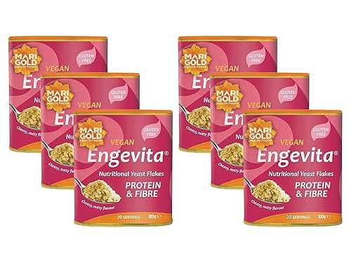 Caléndula Engevita Copos de levadura nutricional (4.41 oz) - Paquete de 6