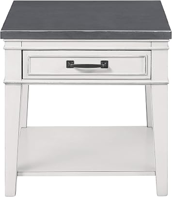 Martin Svensson Home Del Mar, End Table, Antique White and Grey