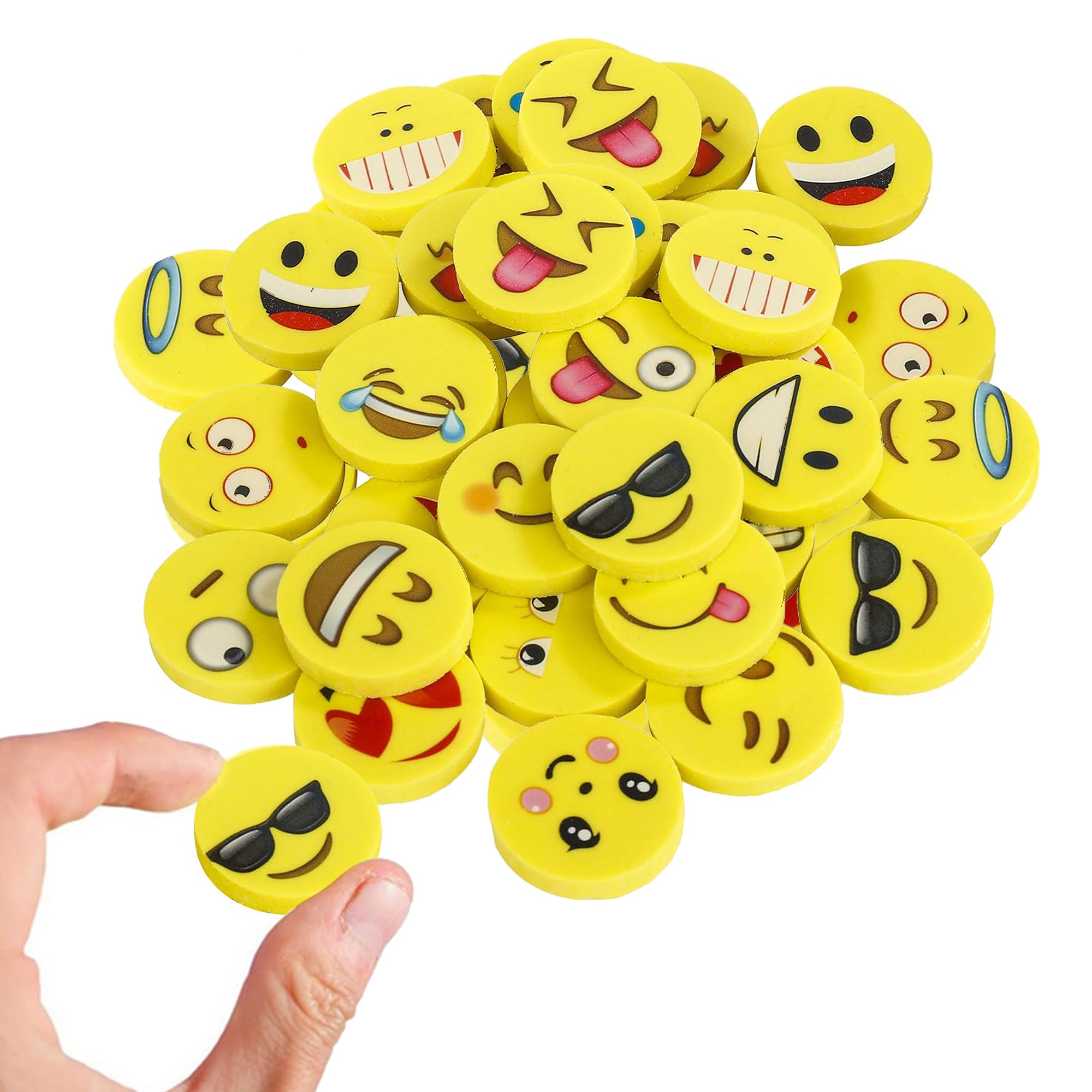 Emoji Emoticon Gomma 144 Pezzi Cancellare Matita Set Emoticon Erasers per Festa Bambini Compleanno Battesimo Natale Regalo