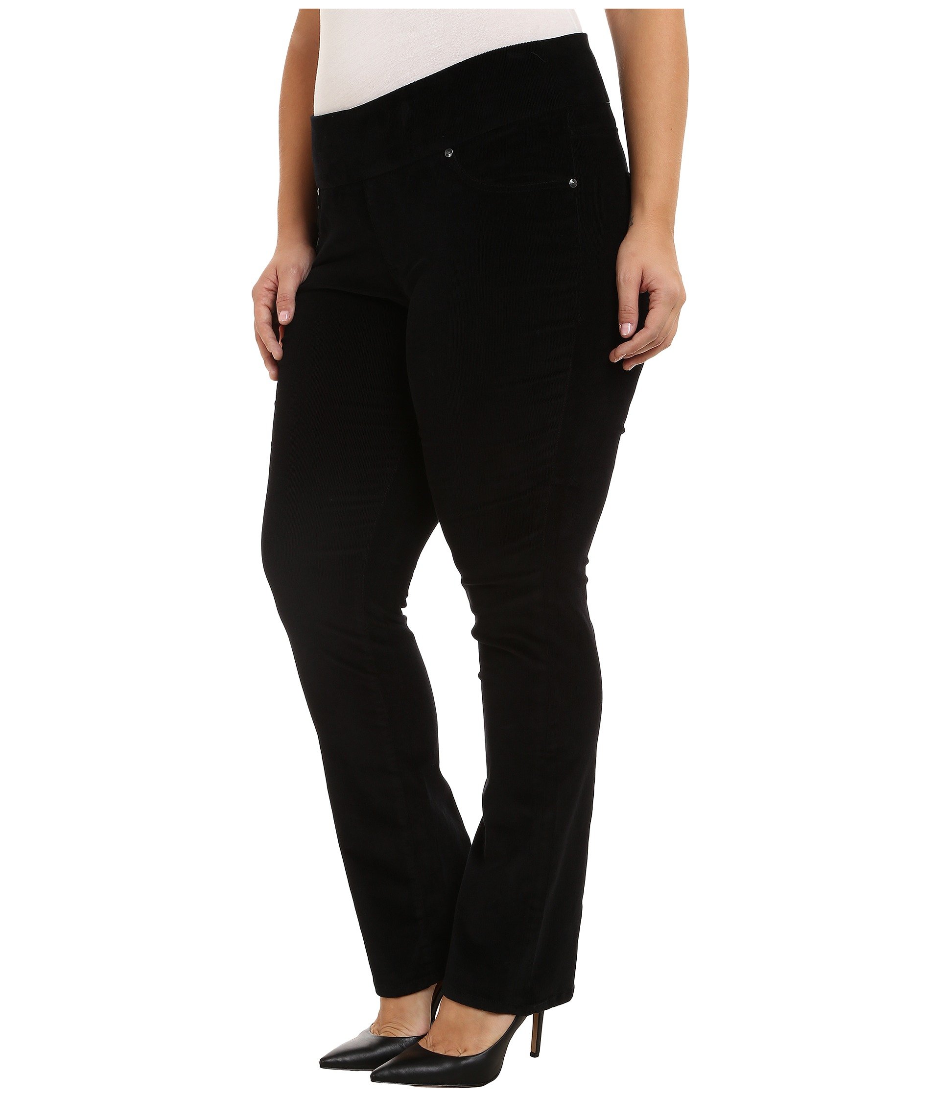 Jag Jeans Plus Size Plus Size Peri Pull On Straight Jeans in Black at 6pm