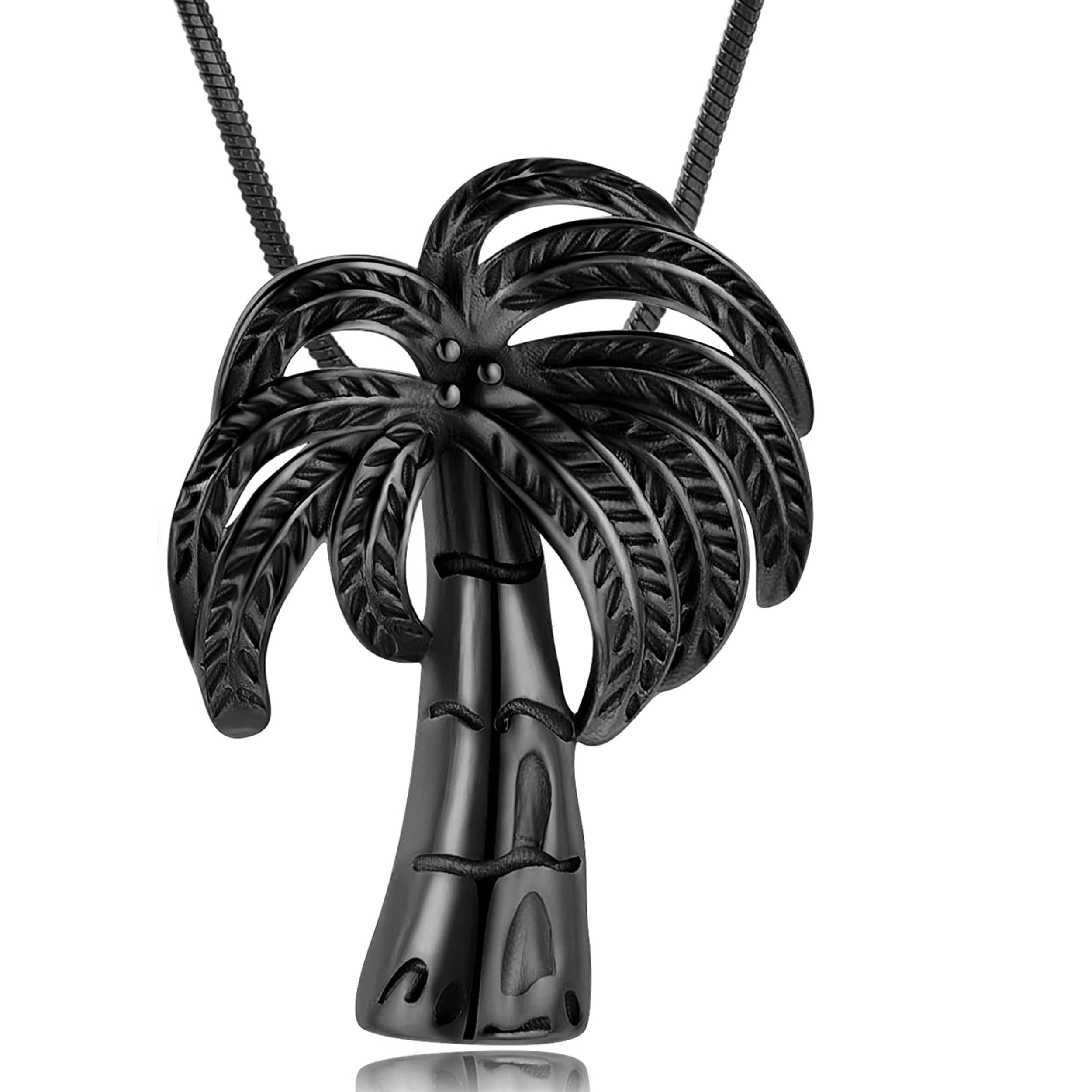 Pendentif funéraire pour cendres : collier urne étanche en acier inoxydable noir