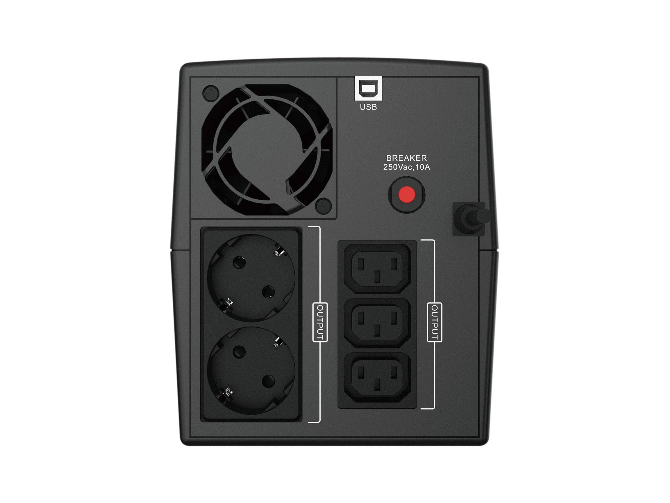 Conceptronic ZEUS04EM Línea interactiva 2200VA 5salidas AC Sistema de alimentación ininterrumpida (UPS) ZEUS04EM, 2200 VA, 1320 W, 220 V, 240 V, 220 V, 240 V
