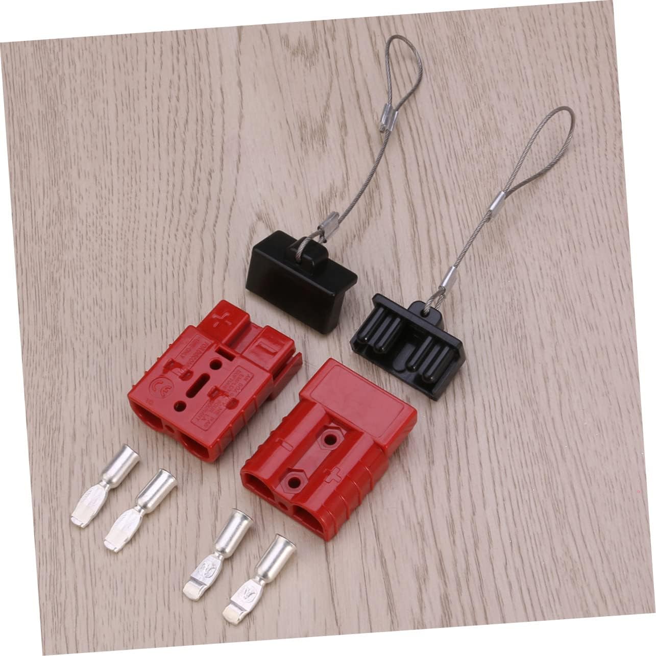 Unomor Battery Quick Connect Plug 50a Crimp Wire Connectors Set Bulkhead Connector for Car Battery Terminal High Resistance Ability