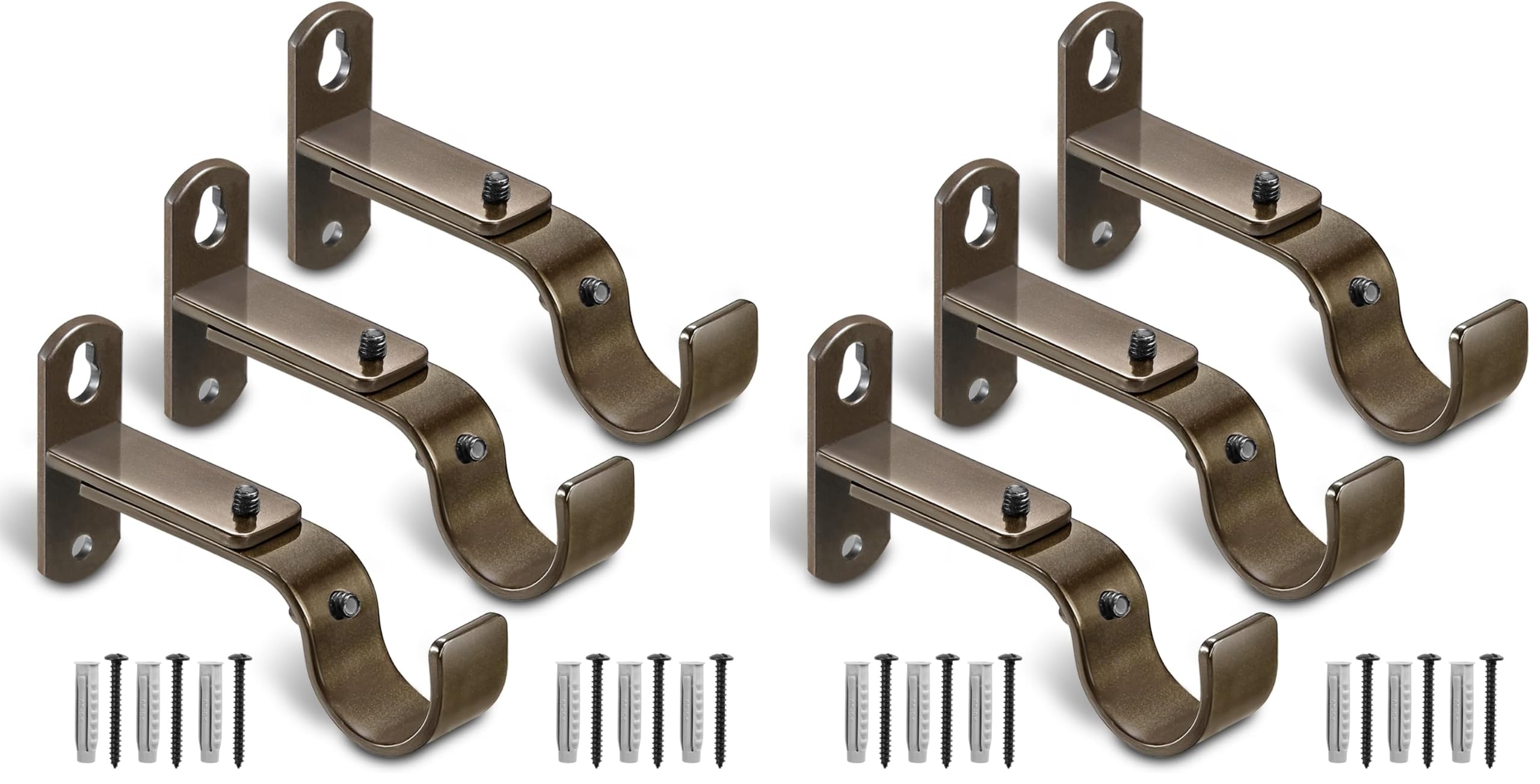 Curtain Rod Brackets - 3 Pack, Black -14