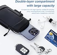 Vista 3 de Bolsa cruzada para teléfono celular con banda para el brazo, bolsa impermeable para teléfono compatible con iPhone y Android de hasta 7 pulgadas