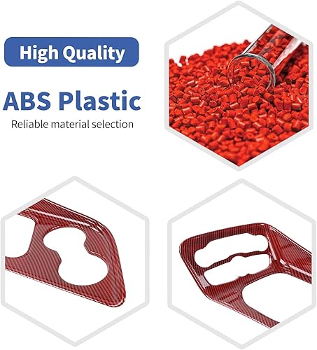 Miniatura 3 de RT-TCZ Cubierta para panel de cambio de marchas Challenger para Dodge Challenger 2015-2023 Accesorios interiores de fibra de carbono roja