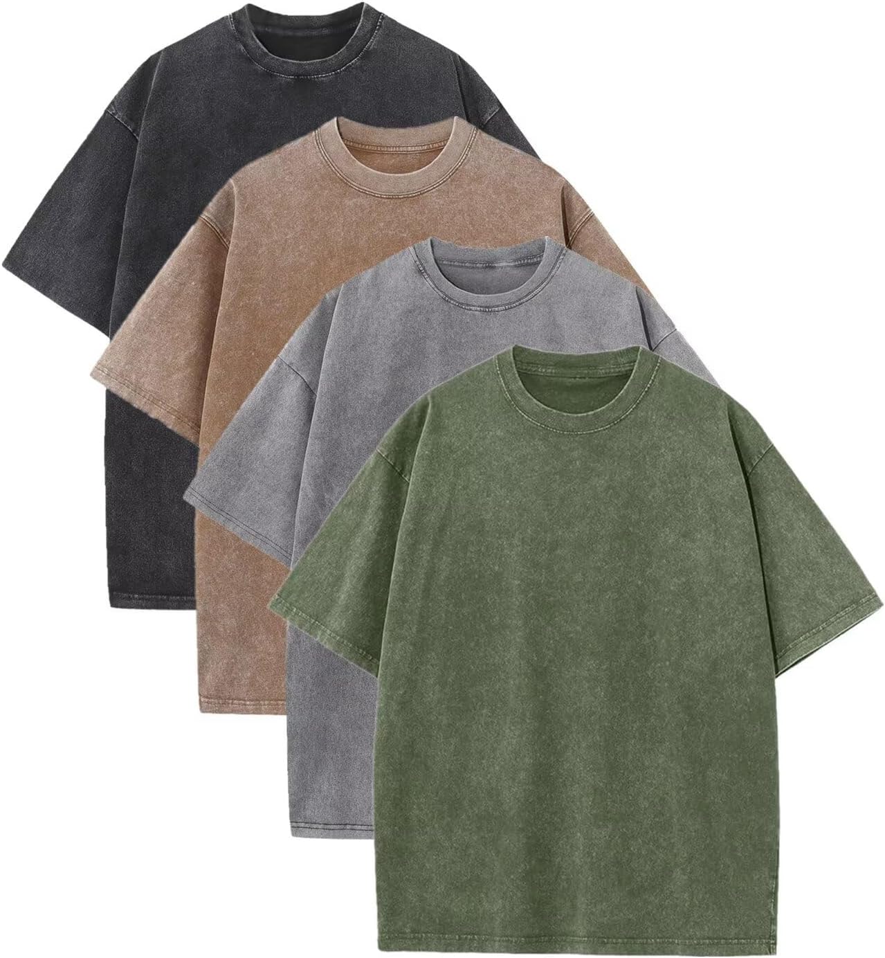 Men's Oversized T-Shirts Acid Wash Vintage Shirt Short Sleeve Tees Unisex Cotton Shirts