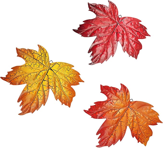 NIUXICH Metal Maple Leaf Wall Art,Wall Hanging Maple Leaf Ornament