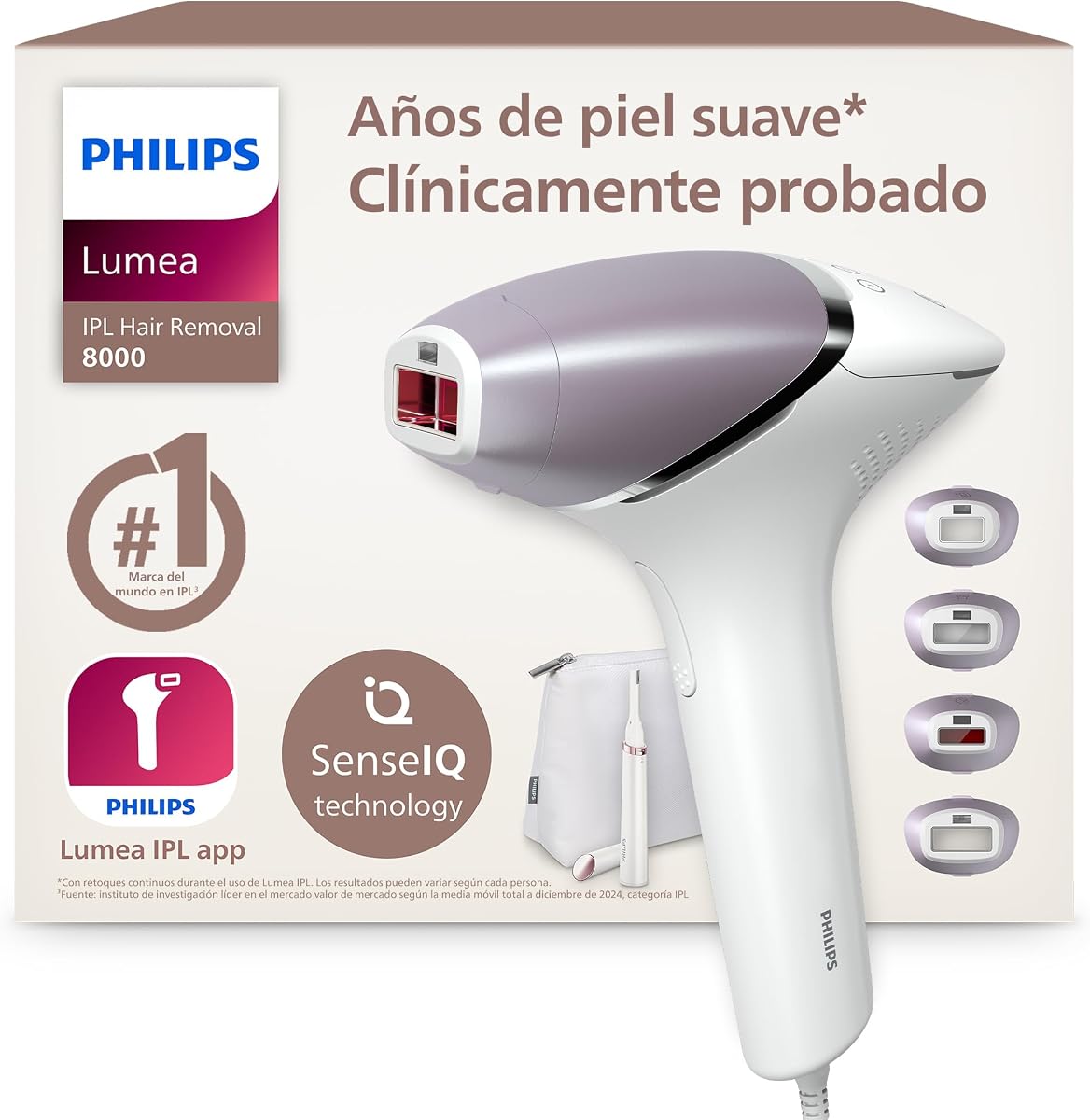 Philips Lumea serie 8000, dispositivo de depilación IPL, alternativa de depilación láser,