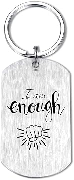 Resdink I Am Enough Keychain for Men Women Meaningful Powerful Gifts