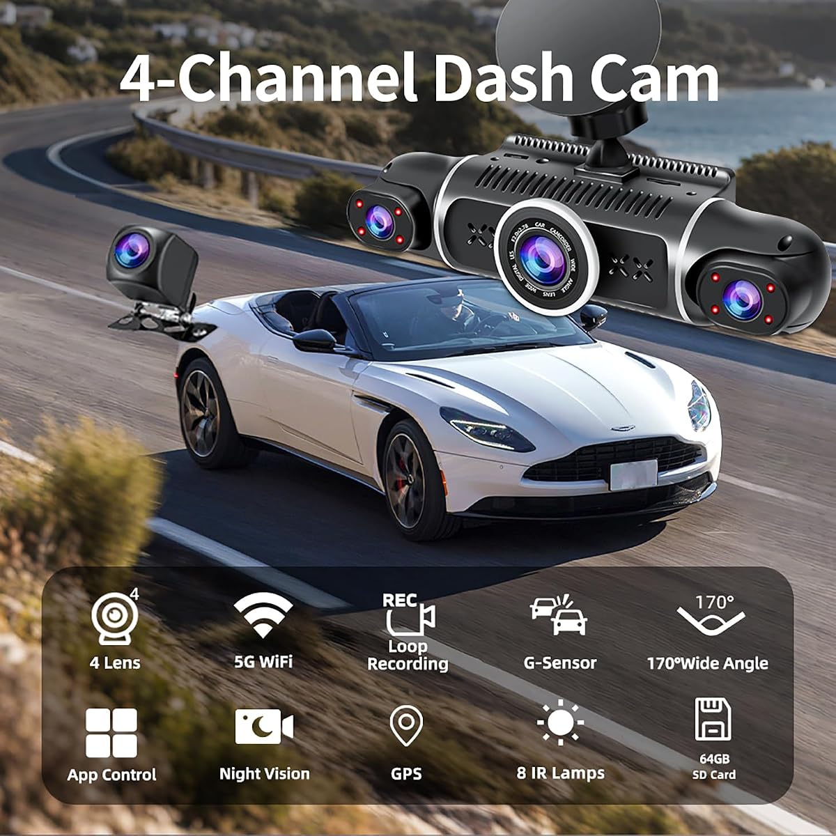 Vantrue N4 Pro S 4K 3 Channel Dash Cam, Triple STARVIS 2 HDR Car Camera view 2