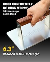 Vista 5 de Prensa de tocino de acero inoxidable, peso de cocción pesado de 3.2 libras, ideal para parrilla superior plana, accesorios de plancha para sellar