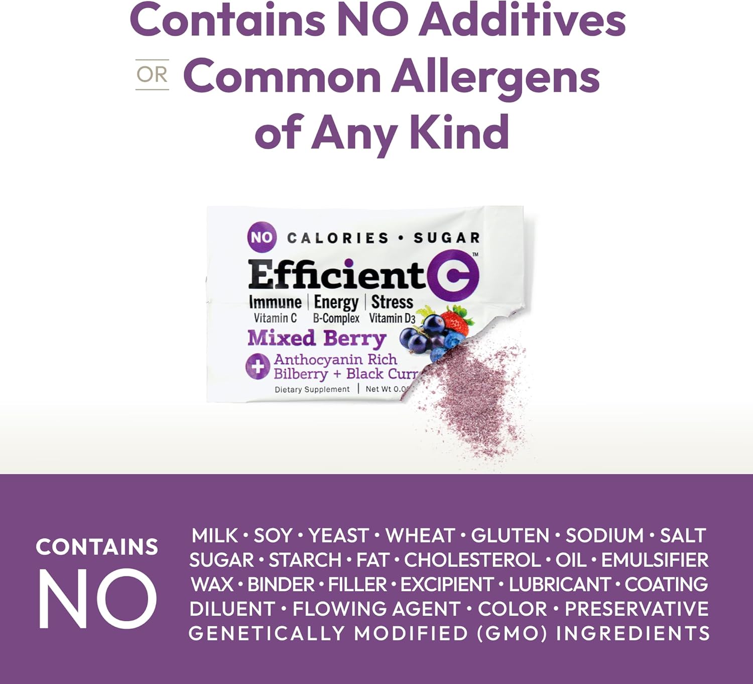 ANDREW LESSMAN Efficient C Mixed Berry 30 Packets - Immune, Energy, Stress and Eye Health Support. Reinvention of The Vitamin C Drink. No Calories. No Sugar. No Carbs. Easy to Mix.