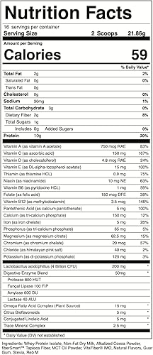 Miniatura 5 de Batido de proteína para niños, superalimento de chocolate nutricional en polvo con vitaminas esenciales, fibra y enzimas digestivas, bebida