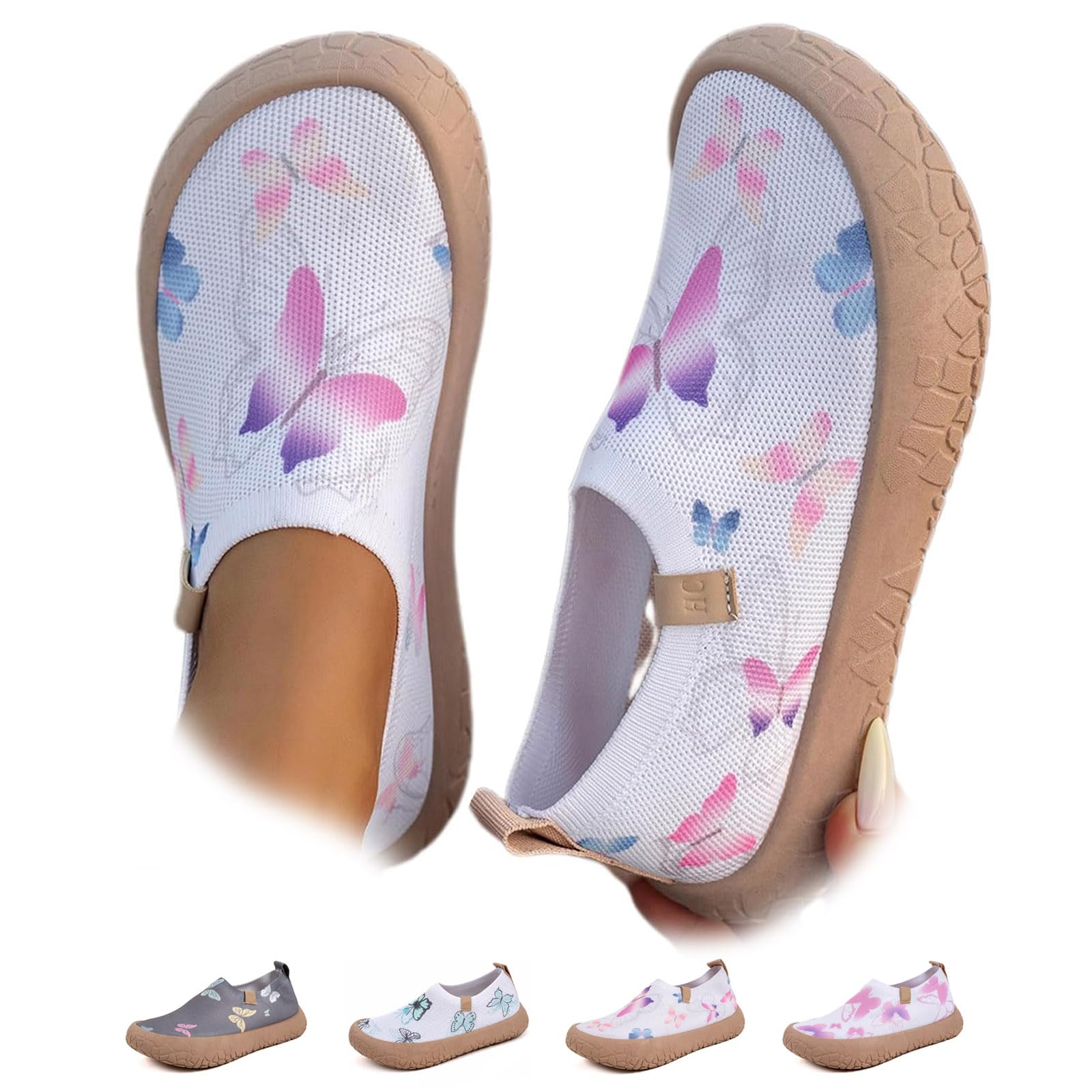 Scarpe da ginnastica da donna con stampa farfalla