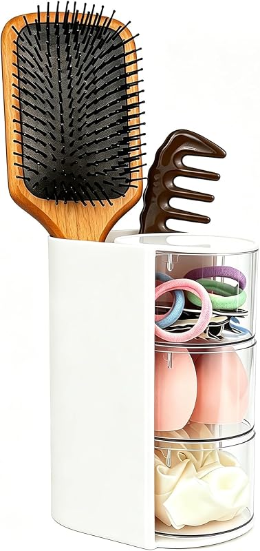 Organizador de acessórios para cabelo com suporte para escova, Neehows, branco