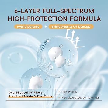 Rice Sunscreen SPF 50 Face Moisturiser, Ultra-Light Sun Cream Face & Body, Korean Rice SPF 50 Face Sunscreen with UVA/UVB Protection, Brightens & Protects Dry Sensitive Skin, Non-Greasy
