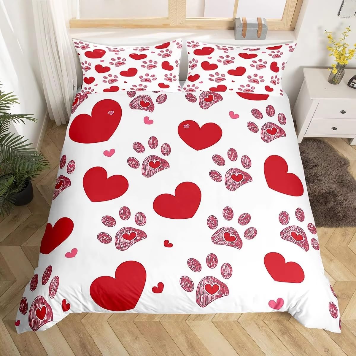 Housse de couette cœur romantique pour relooker une chambre d'enfant
