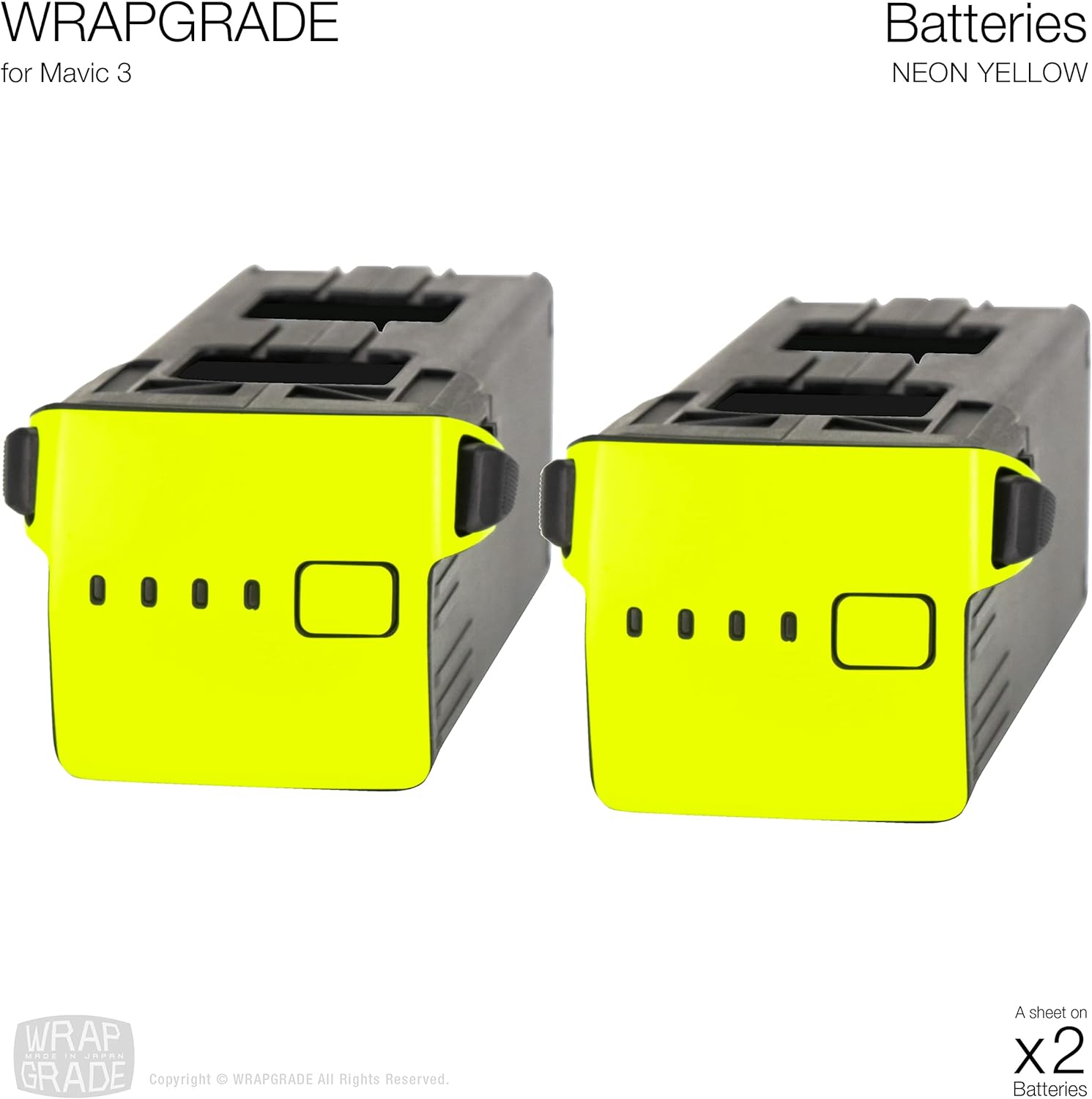 WRAPGRADE Partial Skin Stickers for DJI Mavic 3 Pro Accent Color (NEON Yellow)