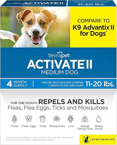 TevraPet Activate II Prevención de pulgas y garrapatas para perros – 4 meses de tratamiento y control tópico de pulgas y garrapatas