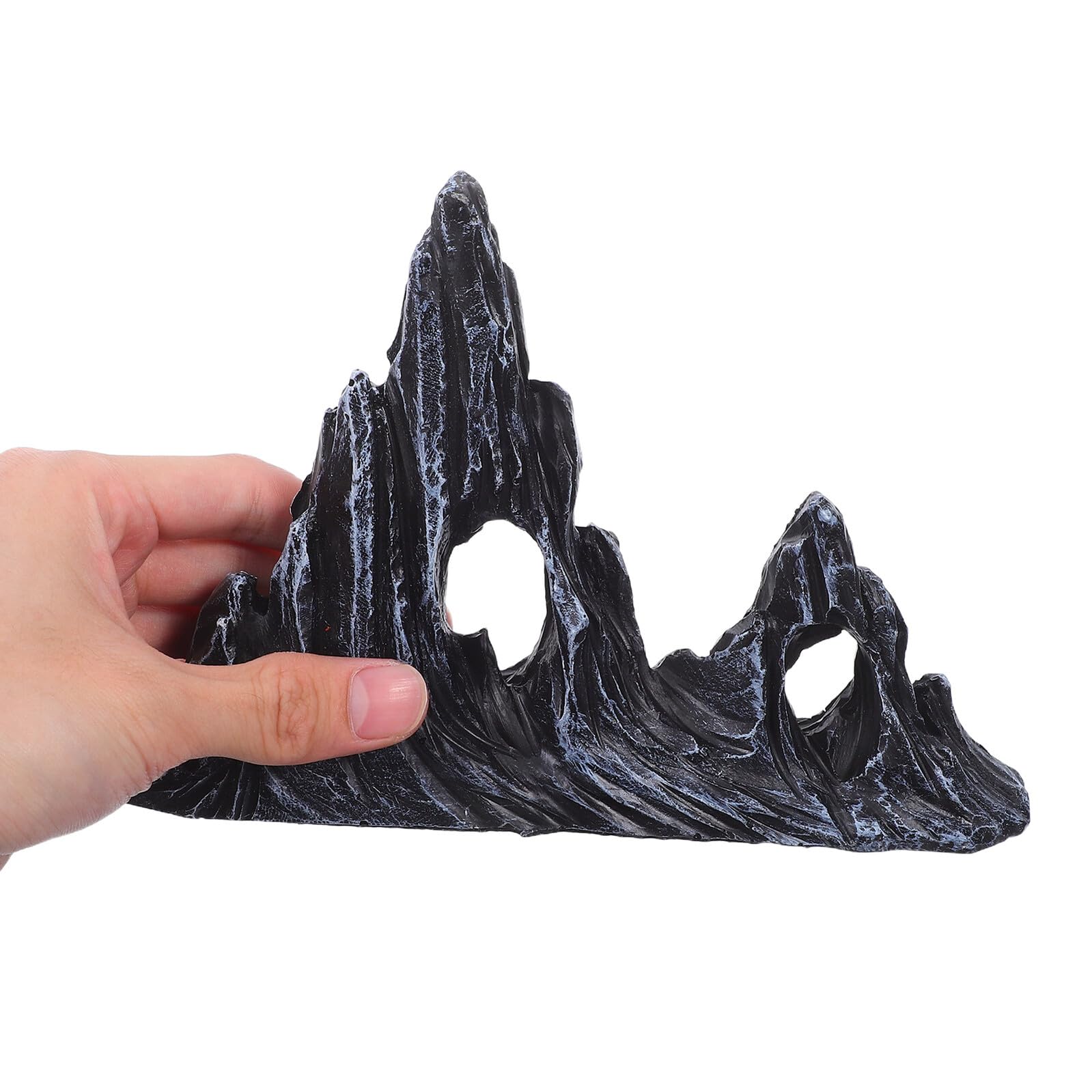 PRETYZOOM 2 Piezas Adornos Paisajísticos para Peceras De Montaña Artificial De Resina Figura De Roca para Acuarios Decoración De Montaña para Peceras Escondite para Peces y Gambas De Decorac