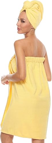 Miniatura 3 de Orrpally Bata de Envoltura de Ducha para Mujer, Toalla de Envoltura de Baño, Bata de Spa, Envoltura Corporal Ajustable