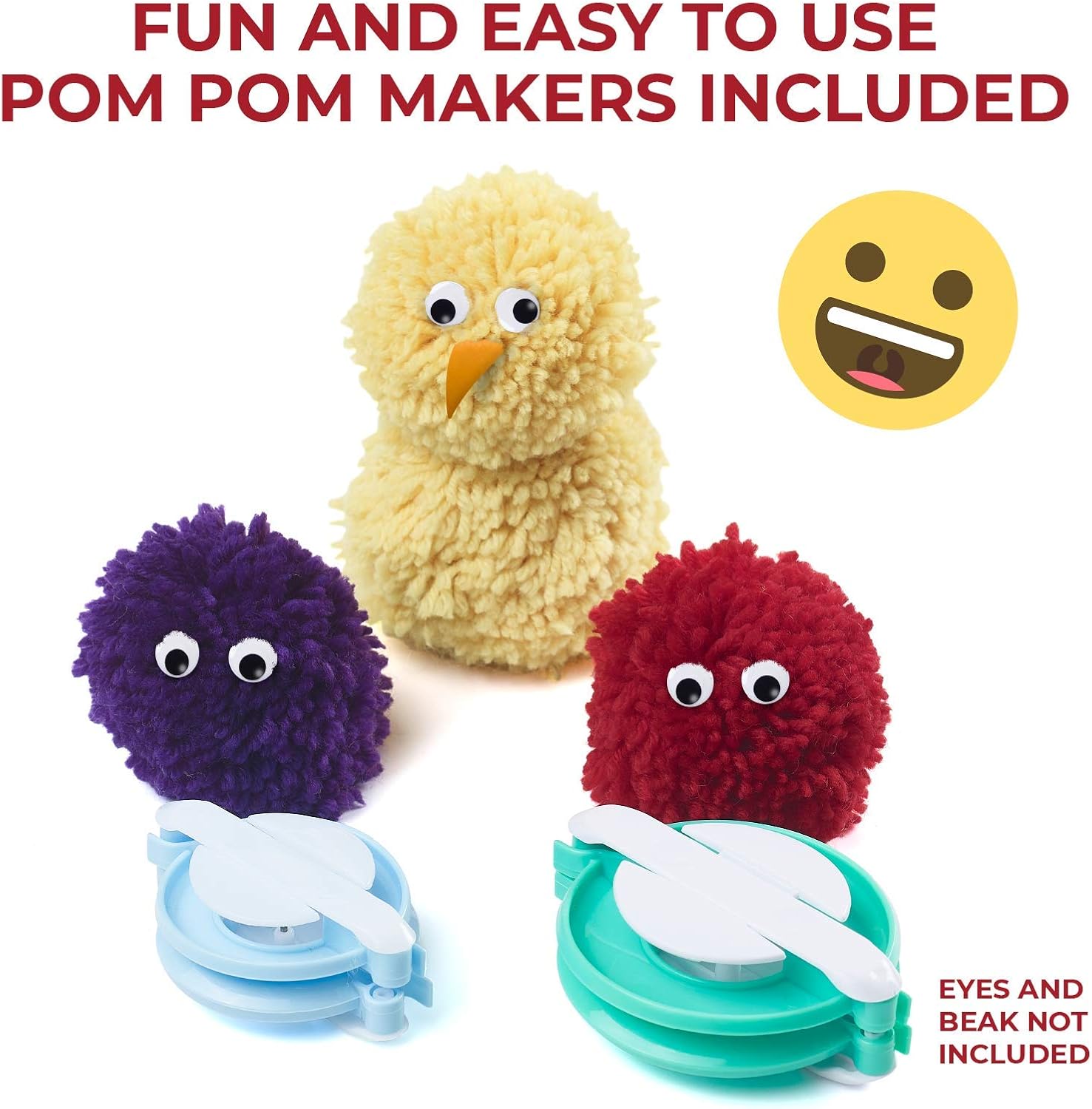 Mind My Thread 20 Skeins Soft Acrylic Yarns for Crochet Knitting Craft Kit (Pom Pom)