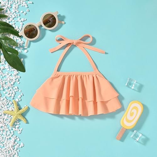 Miniatura 4 de Aalizzwell Traje de baño para niñas pequeñas con sombrero