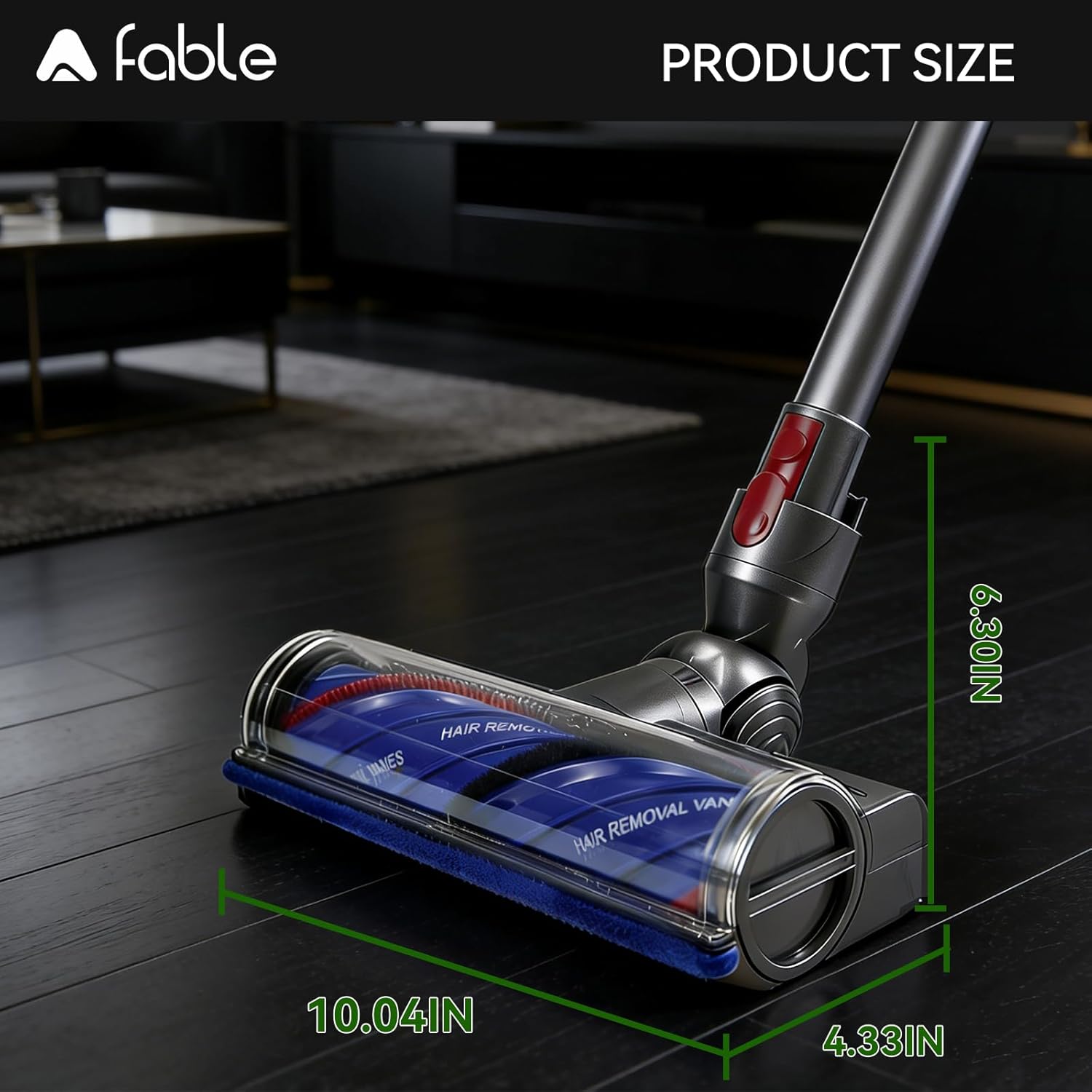 Adaptable Upgrade Anti-Tangle Quick-Release Motorhead Brush Roller Replacement, Compatible with Dyson V7 Head, V8 Head, V11 Head and Other V10 V15 Cordless Vacuum Attachments with LED Green Light