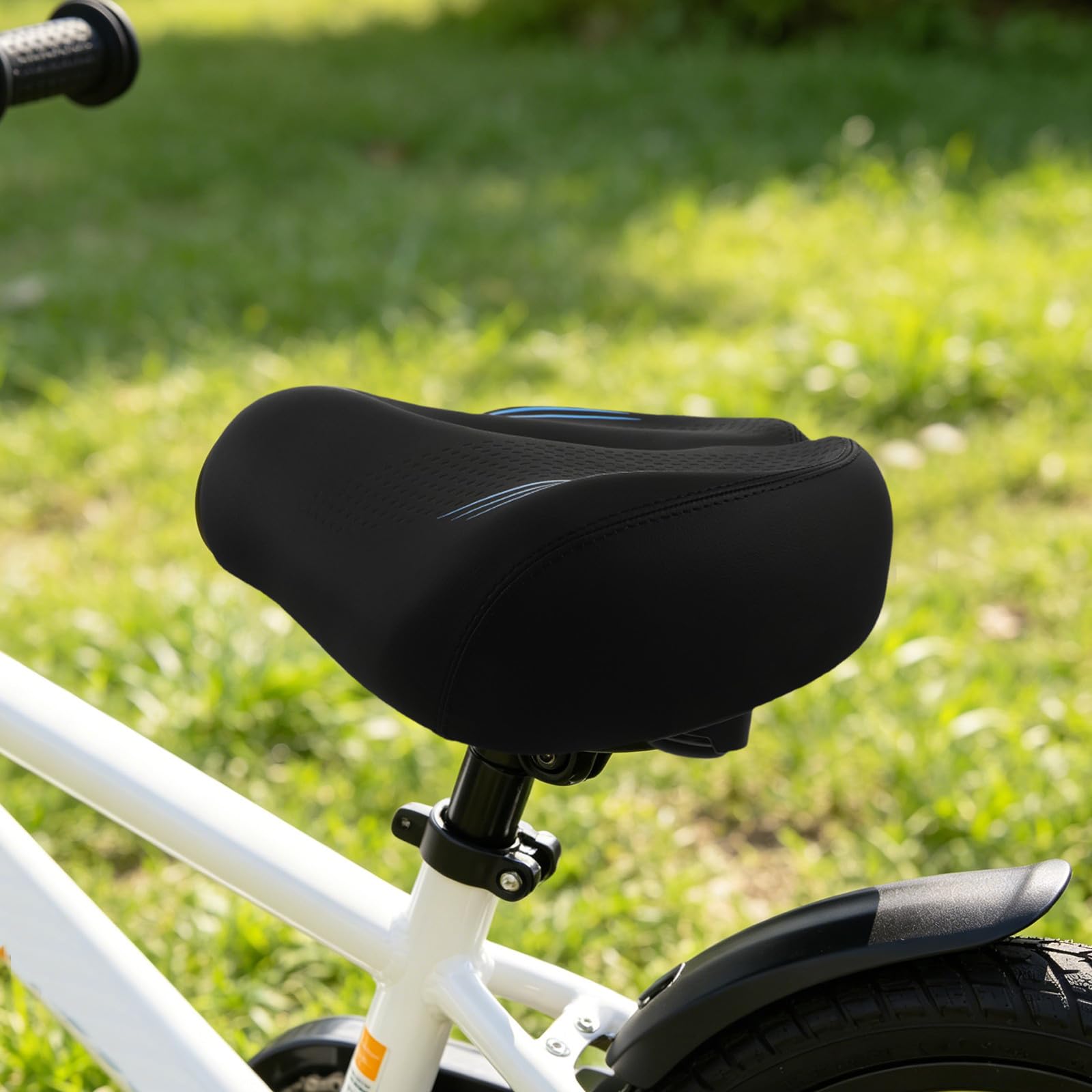 Toyvian Sella per Bici da Città Ergonomica senza Naso in Pu Imbottita, Extra Larga Struttura in Metallo, per Esercizio e Pendolarismo per Uomo e Donna
