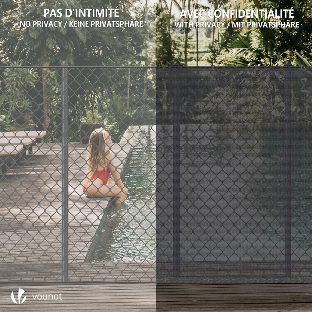 VOUNOT® Malla Sombreo y Ocultación 1.5×10m, Valla Privacidad HDPE Protección UV, Red de Sombra con Clips y Bridas, para Jardín, Huerto, Balcón, Antracita — view 52