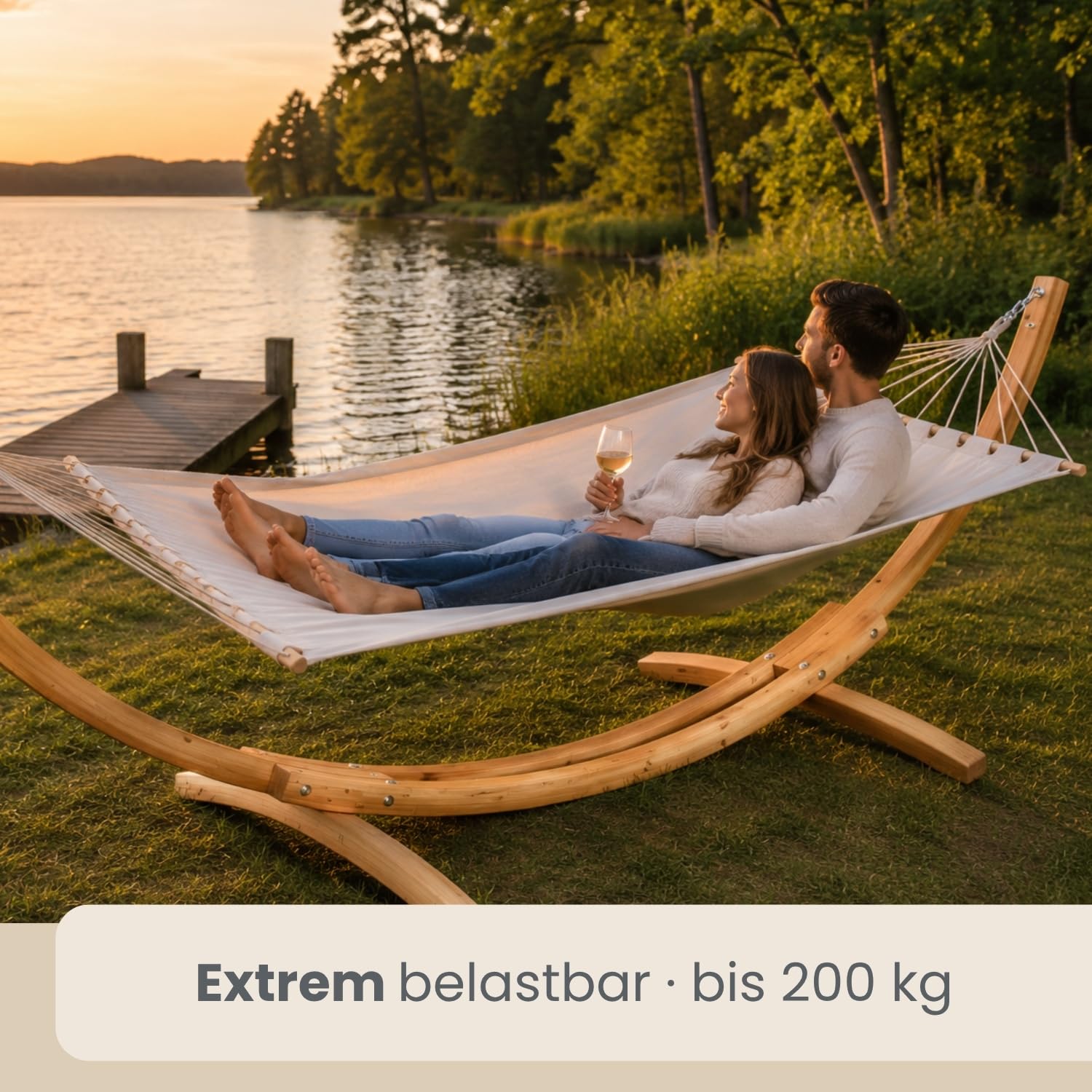 hängematte kürzer machen AMANKA XL Hängemattengestell 325 cm – stabiles Outdoor Holzgestell für Hängematten bis 2 Personen – wetterfester Holzständer für Garten Terrasse oder 5 Best Double Camping 5PERCENT Color Name:ST MT Red