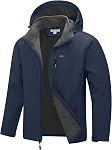 33,000ft Men's Softshell Jacket with Hood Fleece Lined Windbreaker Lightweight Waterproof Jackets for Hiking