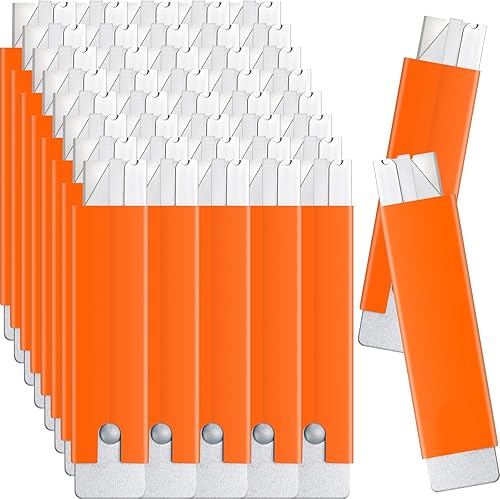 Miniatura 8 de Lasnten Cortadores de caja de 48 piezas, cortador de cartón retráctil a granel de un solo filo, práctico mini cuchillo de caja de afeitar, cortador