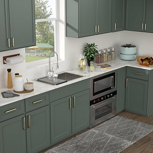 Vista 127 de Logmey Fregadero de cocina negro de 33 x 22 pulgadas, estación de trabajo SUS304, calibre 16, acero inoxidable, cuenco individual, montaje superior