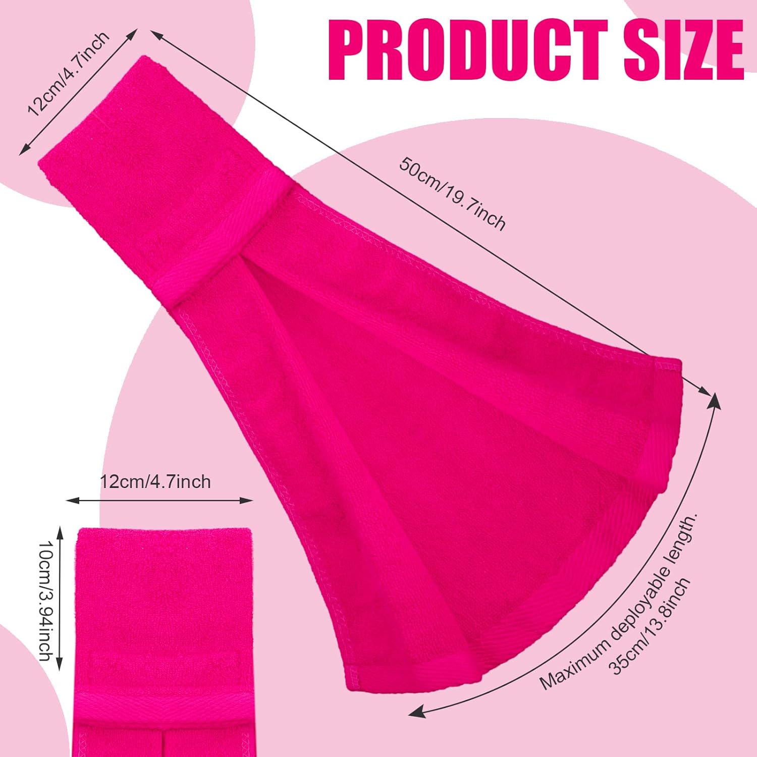 Moukeren 3 Pcs Pink Football Field Towel Quarterback Accessories Cotton Sports Sweat Towel with Hook and Loop Fastener for Football, Golf, Gym - Image 2